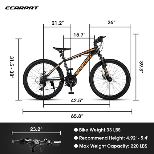 City-Cruizer – 24" Carpat™ ALUMINIUM Mountain Bike (21-Speed,