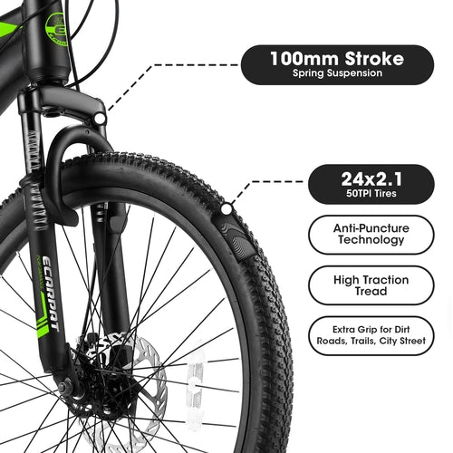 City-Cruizer – 24" Carpat™ ALUMINIUM Mountain Bike (21-Speed,