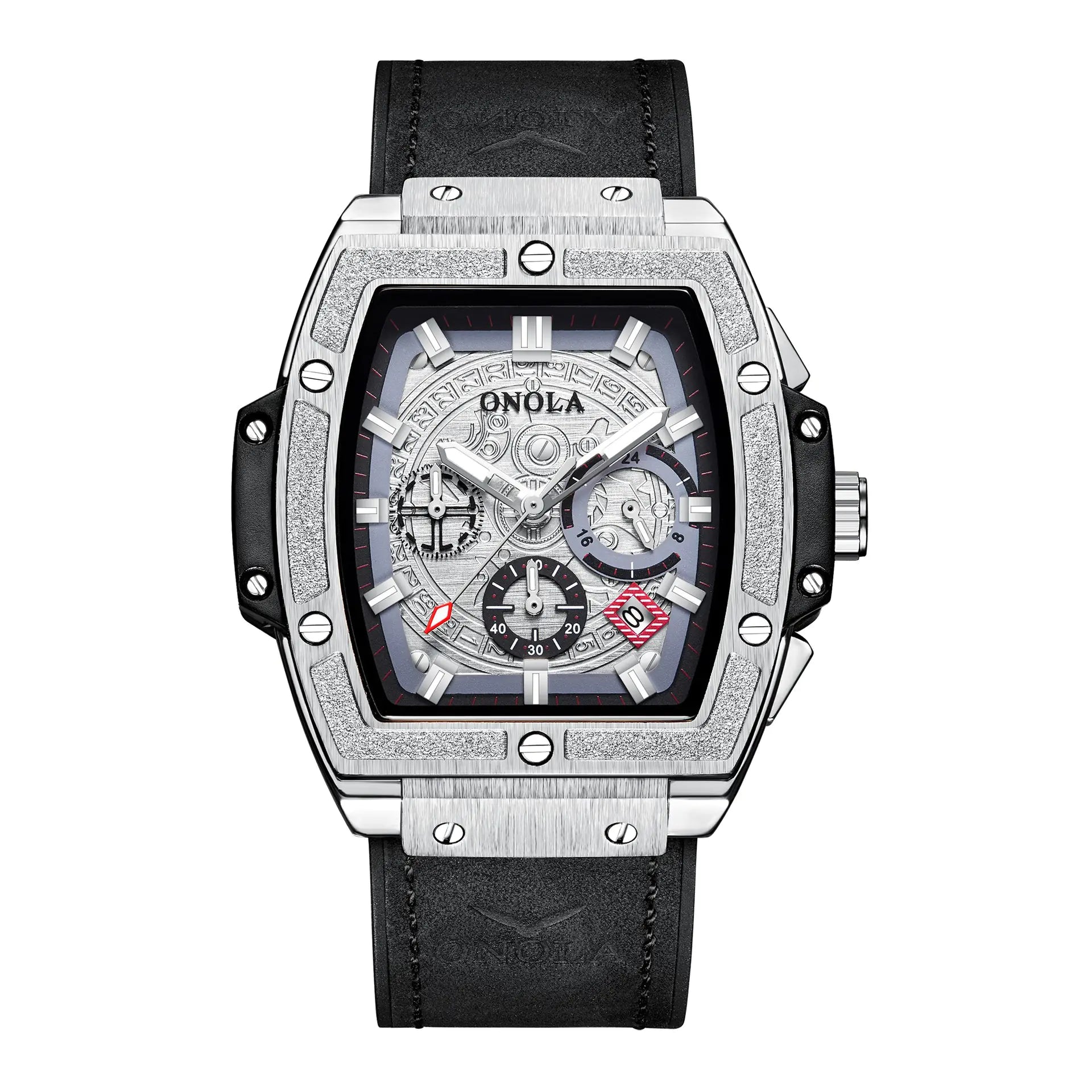 Multifunctional Men's Waterproof Quartz Watch with Leather