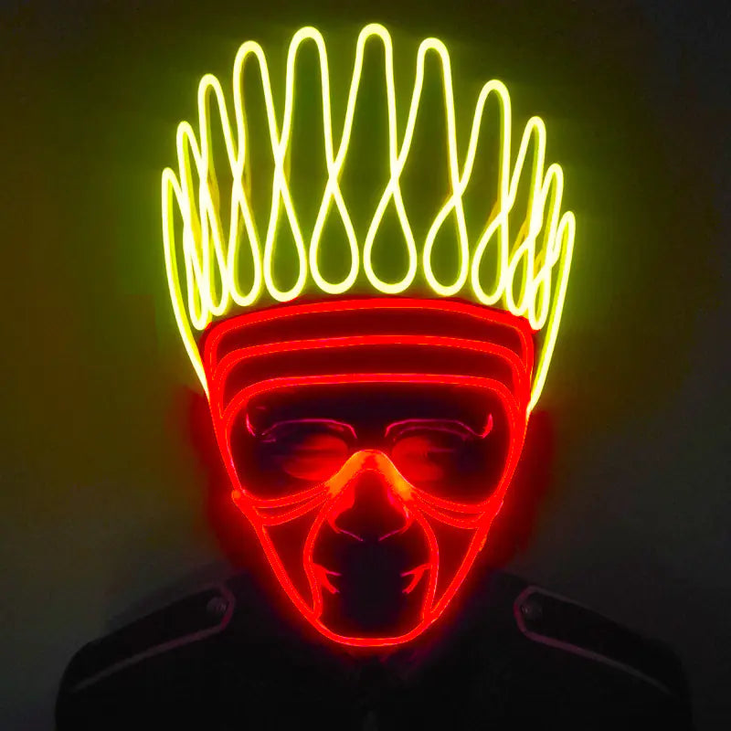 Glow Mask for Halloween Dance & Stage EL Costume