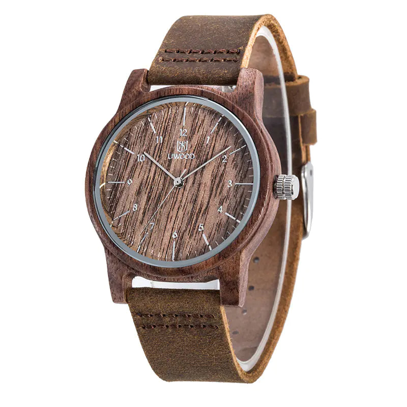 Men's Wooden Quartz Watch in Black Sandalwood
